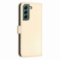 For Samsung Galaxy S21 FE 5G Four-leaf Embossed Leather Phone Case(Gold)