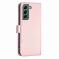 For Samsung Galaxy S21+ 5G Four-leaf Embossed Leather Phone Case(Pink)