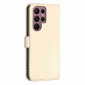 For Samsung Galaxy S22 Ultra 5G Four-leaf Embossed Leather Phone Case(Gold)