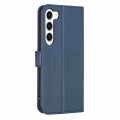 For Samsung Galaxy S23 5G Four-leaf Embossed Leather Phone Case(Blue)
