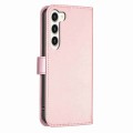 For Samsung Galaxy S23+ 5G Four-leaf Embossed Leather Phone Case(Pink)