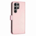 For Samsung Galaxy S24 Ultra 5G Four-leaf Embossed Leather Phone Case(Pink)