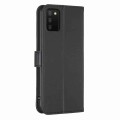 For Samsung Galaxy A03s / A02s Four-leaf Embossed Leather Phone Case(Black)