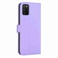 For Samsung Galaxy A03s / A02s Four-leaf Embossed Leather Phone Case(Purple)