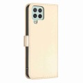 For Samsung Galaxy A12 Four-leaf Embossed Leather Phone Case(Gold)