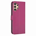 For Samsung Galaxy A13 / A04 4G Four-leaf Embossed Leather Phone Case(Rose Red)