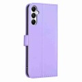 For Samsung Galaxy A15 Four-leaf Embossed Leather Phone Case(Purple)