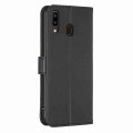 For Samsung Galaxy A20 / A30 Four-leaf Embossed Leather Phone Case(Black)