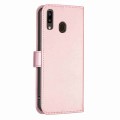 For Samsung Galaxy A20 / A30 Four-leaf Embossed Leather Phone Case(Pink)
