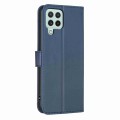 For Samsung Galaxy A22 4G Four-leaf Embossed Leather Phone Case(Blue)