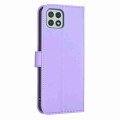 For Samsung Galaxy A22 5G Four-leaf Embossed Leather Phone Case(Purple)