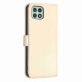 For Samsung Galaxy A22 5G Four-leaf Embossed Leather Phone Case(Gold)