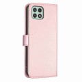For Samsung Galaxy A22 5G Four-leaf Embossed Leather Phone Case(Pink)