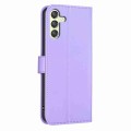 For Samsung Galaxy A24 4G Four-leaf Embossed Leather Phone Case(Purple)