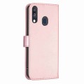 For Samsung Galaxy A40 Four-leaf Embossed Leather Phone Case(Pink)