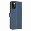 For Samsung Galaxy A41 Four-leaf Embossed Leather Phone Case(Blue)