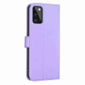 For Samsung Galaxy A41 Four-leaf Embossed Leather Phone Case(Purple)
