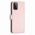 For Samsung Galaxy A41 Four-leaf Embossed Leather Phone Case(Pink)