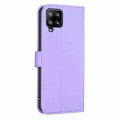 For Samsung Galaxy A42 5G Four-leaf Embossed Leather Phone Case(Purple)