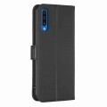 For Samsung Galaxy A50 Four-leaf Embossed Leather Phone Case(Black)