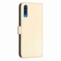 For Samsung Galaxy A50 Four-leaf Embossed Leather Phone Case(Gold)