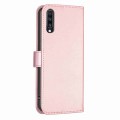 For Samsung Galaxy A70 Four-leaf Embossed Leather Phone Case(Pink)