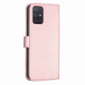 For Samsung Galaxy A71 4G Four-leaf Embossed Leather Phone Case(Pink)