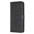 For Samsung Galaxy A55 Four-leaf Embossed Leather Phone Case(Black)