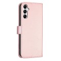 For Samsung Galaxy A55 Four-leaf Embossed Leather Phone Case(Pink)