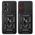 For Honor 90 5G Sliding Camera Cover Design TPU+PC Phone Case(Black)