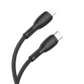 Borofone BX86 Advantage PD 20W USB-C / Type-C to 8 Pin Silicone Charging Data Cable, Length:1m(Black