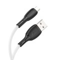 Borofone BX86 Advantage 2.4A USB to Micro USB Silicone Charging Data Cable, Length:1m(White)