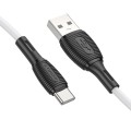 Borofone BX86 Advantage 3A USB to USB-C / Type-C Silicone Charging Data Cable, Length:1m(White)