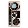 For Huawei Mate 60 Electroplating Dual-side IMD Phone Case with Ring Holder(Retro Radio)