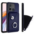 For Xiaomi Redmi 12C/11A Organ Card Bag Ring Holder PU Phone Case(Blue)