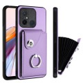 For Xiaomi Redmi 12C/11A Organ Card Bag Ring Holder PU Phone Case(Purple)