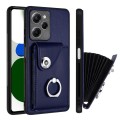 For Xiaomi Poco X5 Pro/Redmi Note 12 Pro Speed Organ Card Bag Ring Holder PU Phone Case(Blue)