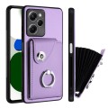 For Xiaomi Poco X5 Pro/Redmi Note 12 Pro Speed Organ Card Bag Ring Holder PU Phone Case(Purple)