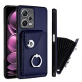 For Xiaomi Redmi Note 12 Pro 5G Global Organ Card Bag Ring Holder PU Phone Case(Blue)