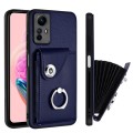 For Xiaomi Redmi Note 12S 4G Global Organ Card Bag Ring Holder PU Phone Case(Blue)