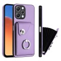 For Xiaomi Redmi 12 4G Global Organ Card Bag Ring Holder PU Phone Case(Purple)