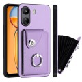 For Xiaomi Redmi 13C 4G / Poco C65 Organ Card Bag Ring Holder PU Phone Case(Purple)