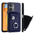 For Xiaomi Redmi 13C 5G / Redmi 13R Organ Card Bag Ring Holder PU Phone Case(Blue)