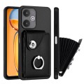 For Xiaomi Redmi 13C 5G / Redmi 13R Organ Card Bag Ring Holder PU Phone Case(Black)