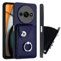 For Xiaomi Redmi A3 4G Organ Card Bag Ring Holder PU Phone Case(Blue)