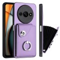 For Xiaomi Redmi A3 4G Organ Card Bag Ring Holder PU Phone Case(Purple)