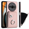 For Xiaomi Redmi A3 4G Organ Card Bag Ring Holder PU Phone Case(Pink)