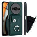 For Xiaomi Redmi A3 4G Organ Card Bag Ring Holder PU Phone Case(Green)