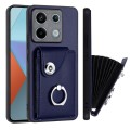 For Xiaomi Redmi Note 13 Pro 5G Global Organ Card Bag Ring Holder PU Phone Case(Blue)