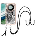 For Huawei Mate 60 Electroplating Dual-side IMD Phone Case with Lanyard(Totem Elephant)